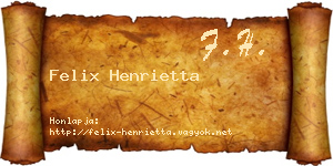 Felix Henrietta névjegykártya